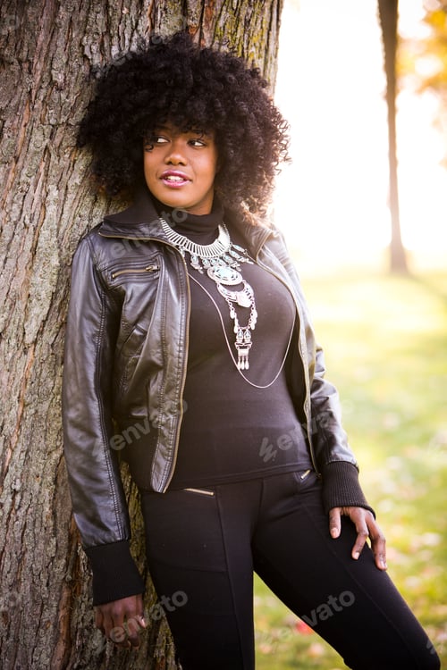 Preview: ethnic woman outdoors in the fall
