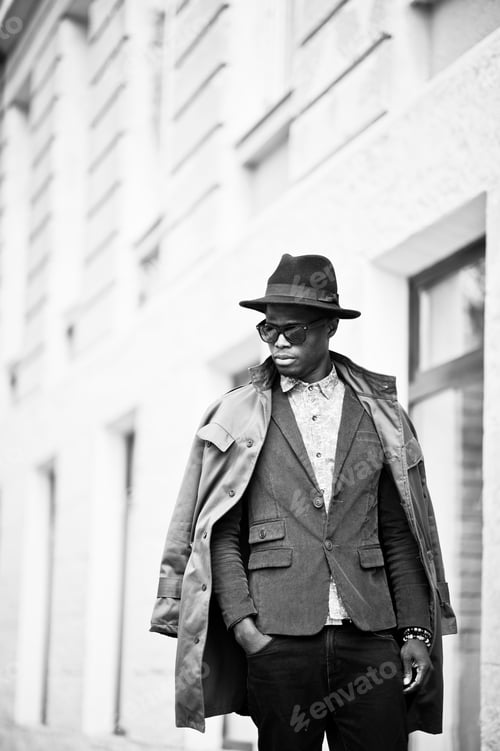 Preview: Fashion portrait of black african american man