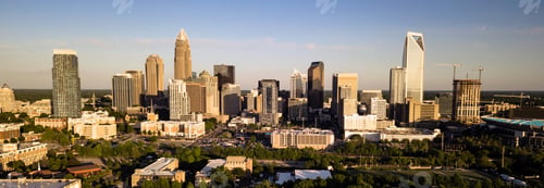 Preview: Aerial View of the Downtown City Skyline of Charlotte North Carolina