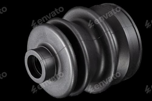 Preview: Anther of the car wheel hinge, rubber boot of the CV joint, isolated on black background
