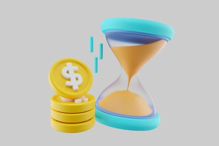 Preview: Cartoon money and hourglass asset
