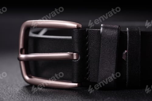 Preview: New leather men's belt with an old-style metal buckle