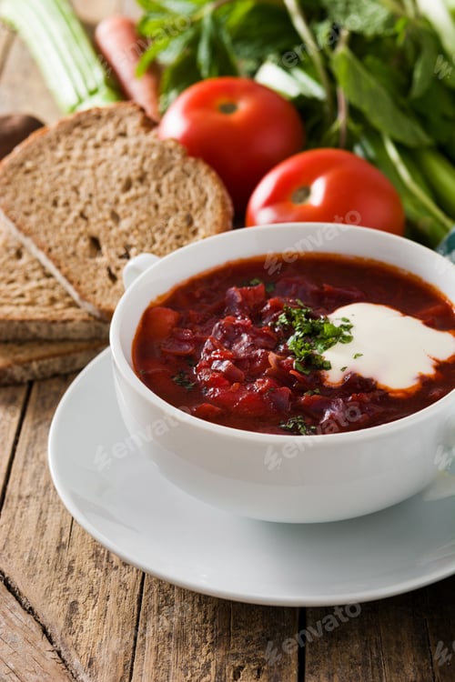 Preview: Traditional Ukrainian Russian borsch.