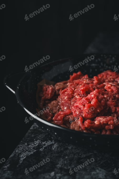 Preview: Ground meat, concept of cooking tasty meat food