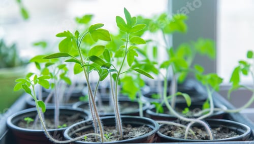 Preview: Small seedlings growing in a growing tray