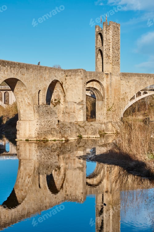 Preview: Medieval village of Besalu. Stone bridge. Garrotxa. Girona, Catalonia. Spain