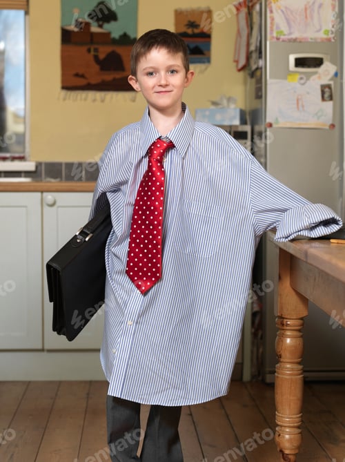 Preview: Boy dressed as business man
