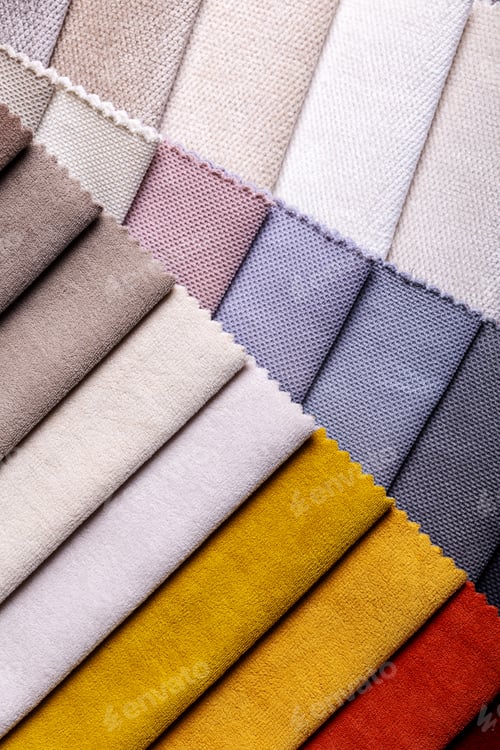 Preview: a variety of fabrics with a color palette