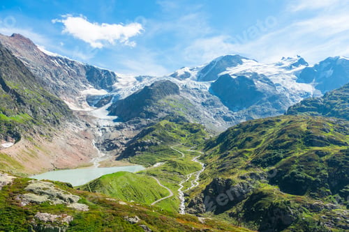 Preview: View to Steingletcher and Steinsee nearby Sustenpass