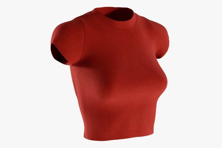Visualização: Camiseta feminina com ajuste vermelho