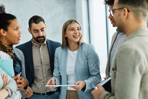 Preview: young business people meeting office portrait diversity teamwork group success corporate colleague
