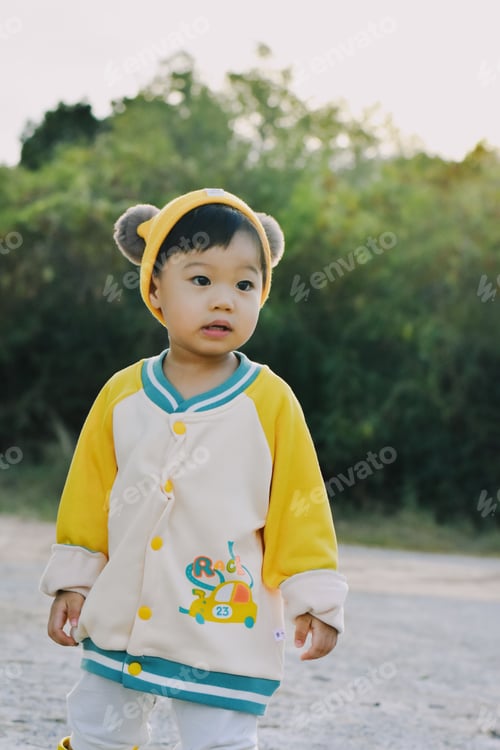 Preview: Cute Boy playing in the park, Sweet Little baby boy enjoying