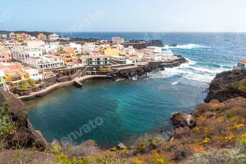 Preview: Aerial view of the town of Tamaduste located on the coast of the island of El Hierro