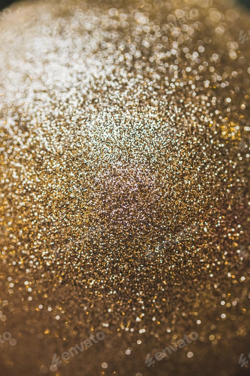 Preview: Beautiful shiny texture of glare gold Christmas balls close-up