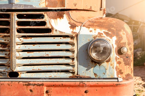 Preview: front grille of an old classic truck
