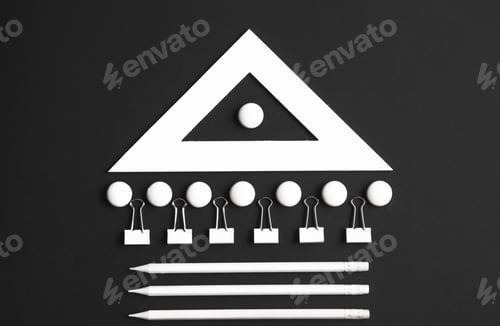 Preview: Top view image of office supplies