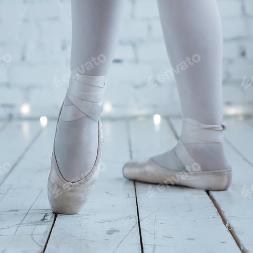 Preview: Young ballerina dancer in tutu showing her techniques