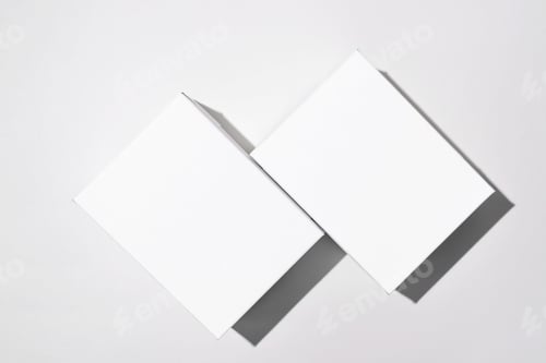 Preview: Two white blank boxes mock up. Small cardboard boxes on a light background