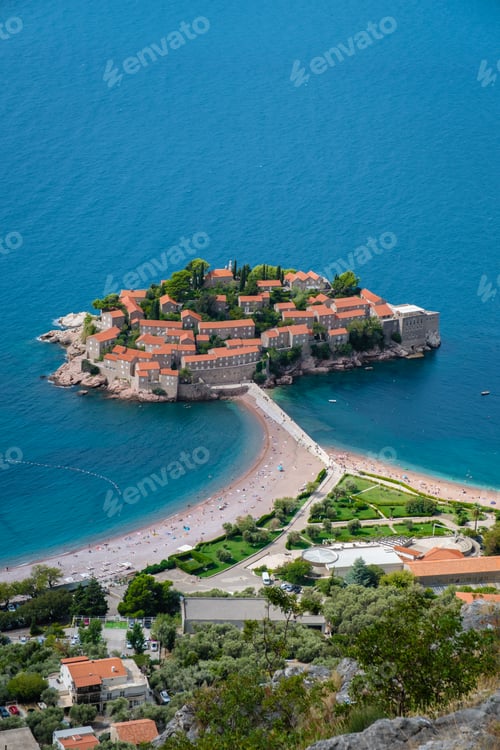 Preview: Discovering the enchanting beauty of Sveti Stefan in Montenegro under the azure sky