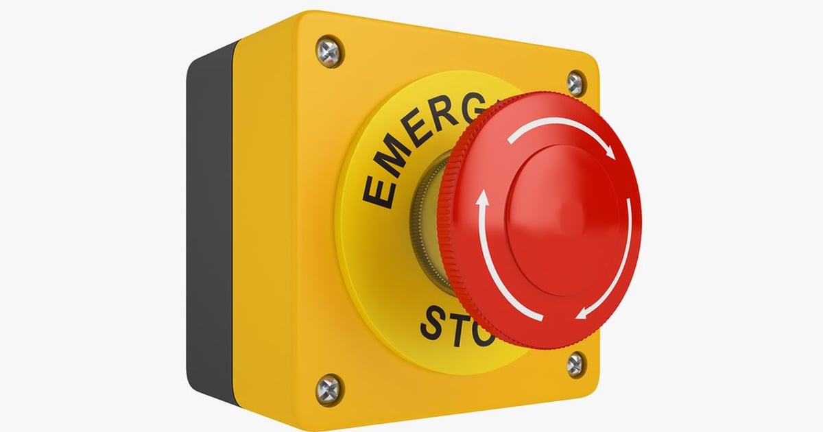Industrial Emergency Stop Button 3D, Incl. button & electronic - Envato