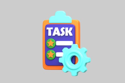 Preview: Clipboard task cogwheel business icon