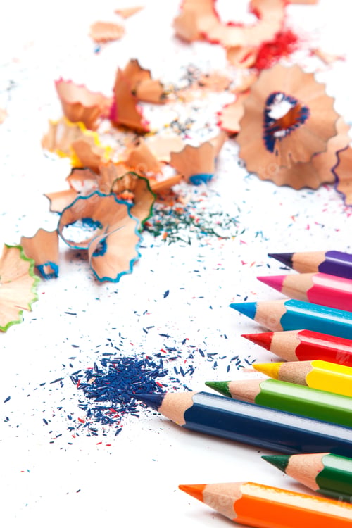 Preview: Multicolored pencils and shavings