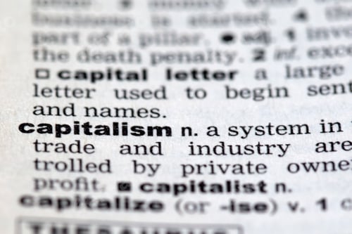 Capitalism Definition Close-Up in a Dictionary