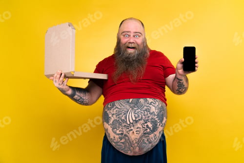 Preview: Oversize man hungry for fat food
