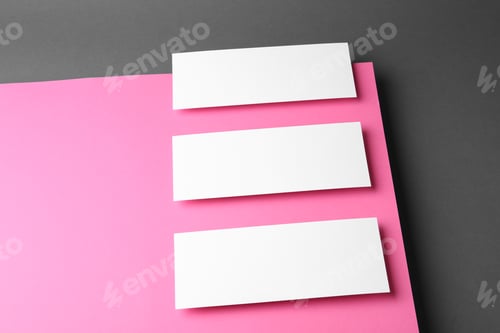 Preview: Empty sheets on color background. Mockup for design