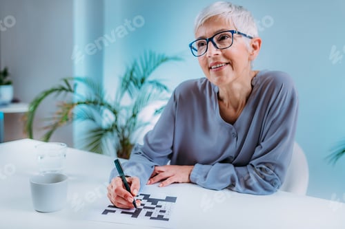 Preview: Crosswords. Cognitive Rehabilitation Therapy for Senior Woman.