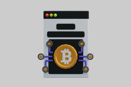 Visualização: Interface tecnológica Bitcoin