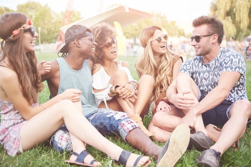 Preview: Resting on the green grass with friends