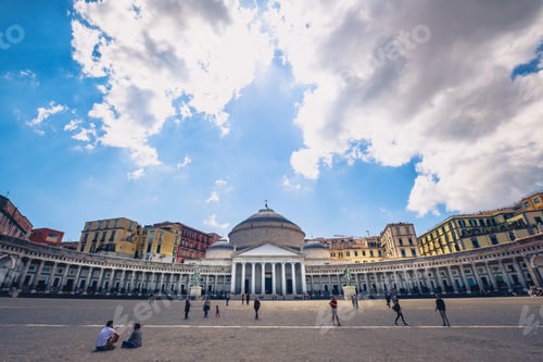 Preview: NAPLES, ITALY - 29 APRIL 2017: View of Piazza Plebiscito during the day