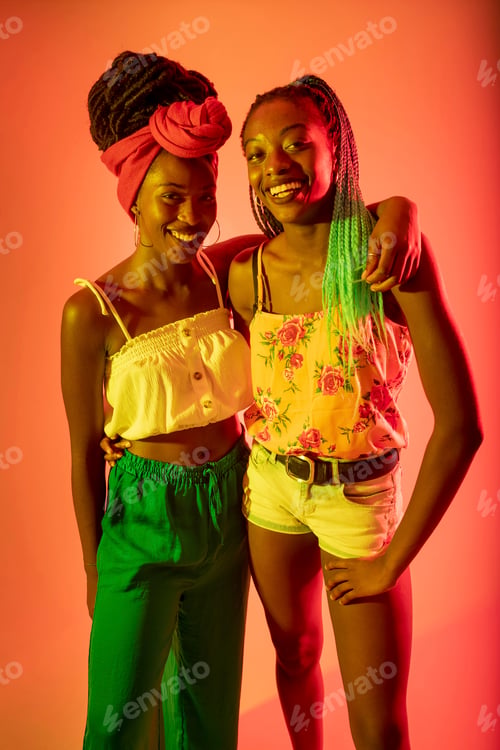 Preview: Two happy friends sharing a fun moment together