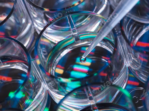 Preview: Genetic Research, A human sample being pipetted into a multi well plate for genetic analysis sitting