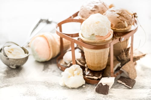 Preview: different ice cream in a cone