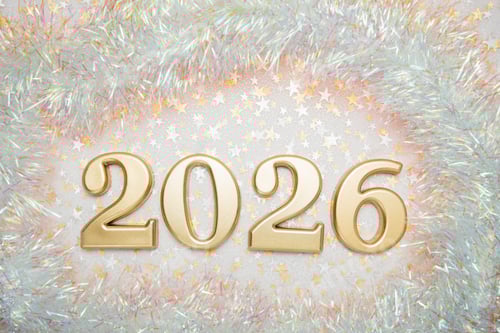 Visualização: Fundo de férias Feliz Ano Novo 2026 fundo festivo cintilante.