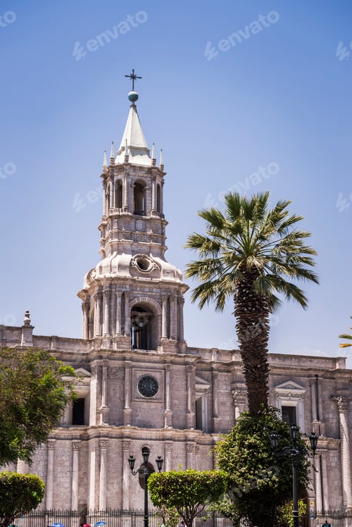Preview: Basilica Cathedral of Arequipa (Basilica Catedral), Plaza de Armas, Arequipa, Peru, South America