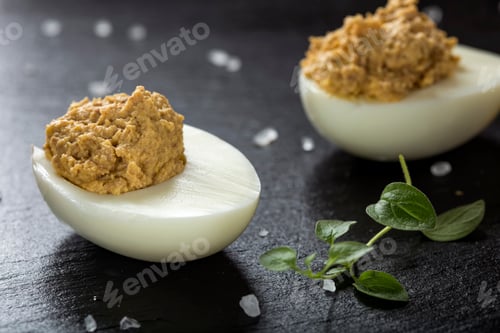 Preview: Stuffed eggs with chicken meat pate