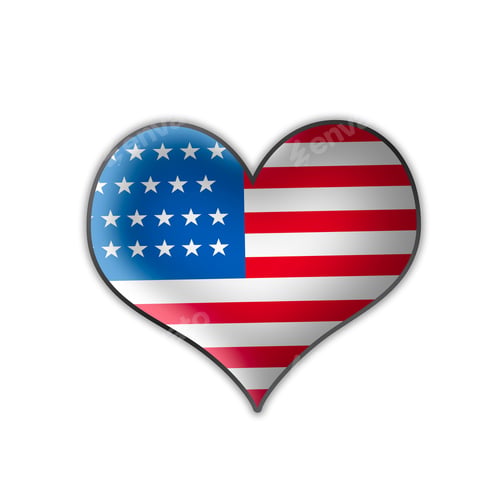 Preview: US heart illustration design isolated