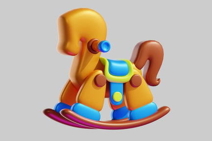 Preview: Colorful rocking horse toy design