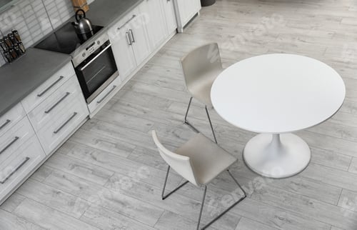 Preview: Modern kitchen interior, view through CCTV camera