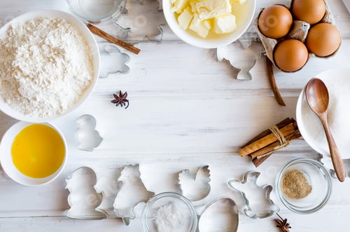 Preview: ingredients for baking gingerbread or cake