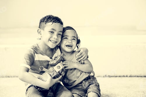 Preview: Brother Sister Elementary Childhood Kid Playful Concept