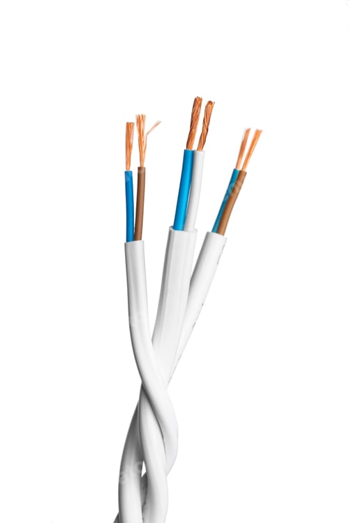 Preview: Electric screened cable with many wires isolated on white