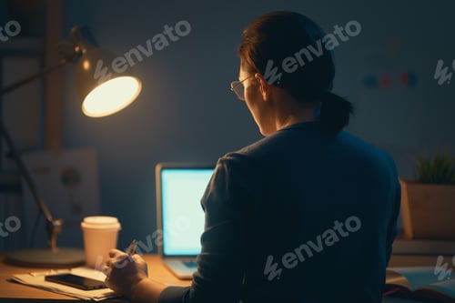 Preview: Woman working on a laptop