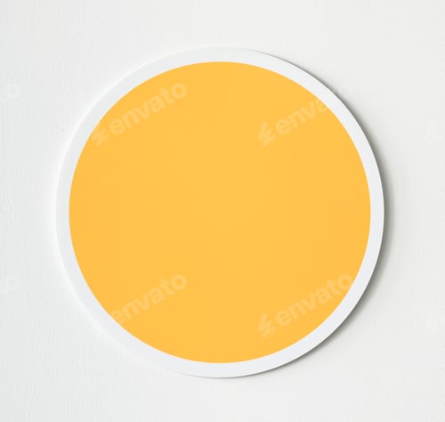 Preview: Yellow circle button icon isolated
