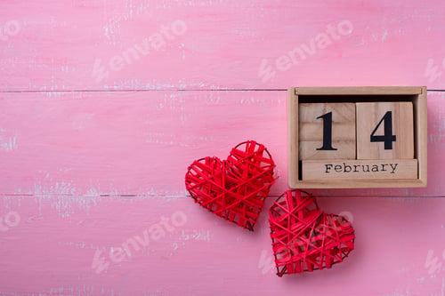 Preview: Valentines Day background on pink