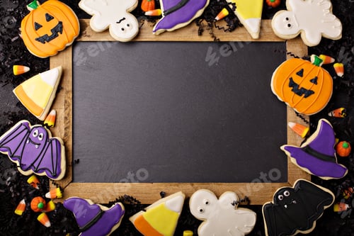 Preview: Halloween cookies decorated with royal icing
