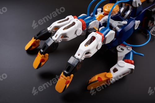 Preview: plastic toy robot arm with hydraulic finger movement mechanism